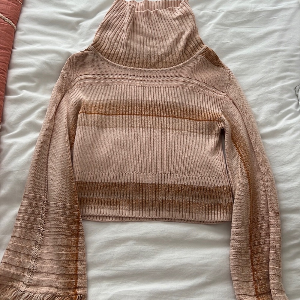 Free people pink and orange sweater size medium